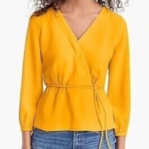 J. Crew drapey crepe faux-wrap top